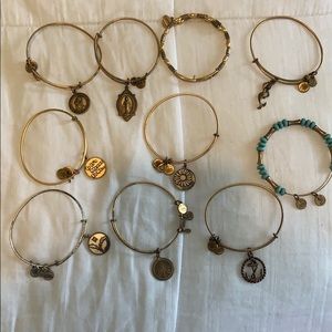 Lot of 10 Alex and Ani charm bracelets